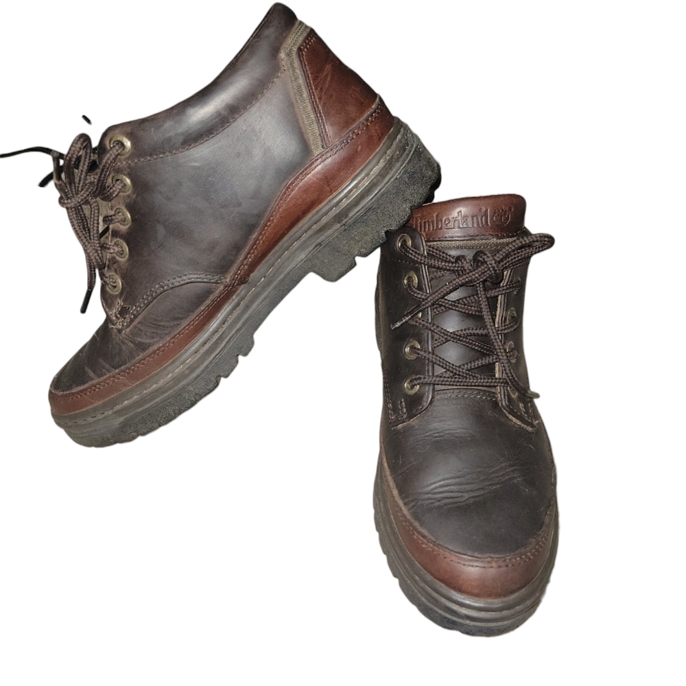 Timberland Brown Chukka lace up dark Leather hiking boots 39328 women's …